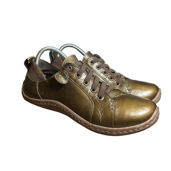 Born Althea bronze Leather Sneakers Sz 9 comfortable casual Whiskey Metallic - Picture 2 of 12